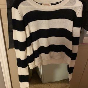 Striped, cropped women’s sweater